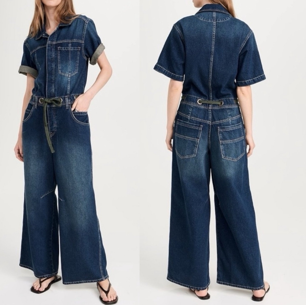 Free People We The Free Edison Wideleg Coveralls/Cerulean Skies